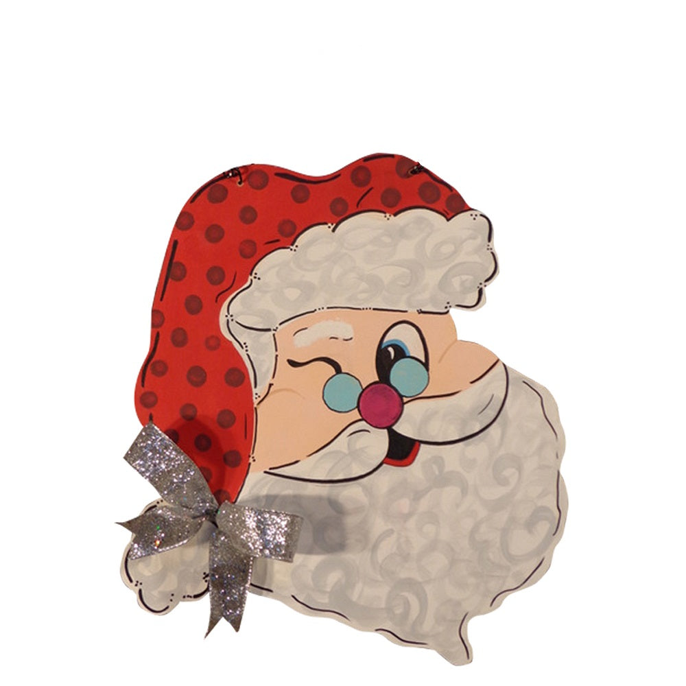 Basic Shape Santa Head MDF Cutout Santa Silhouette Style 2 - Unfinished For DIY