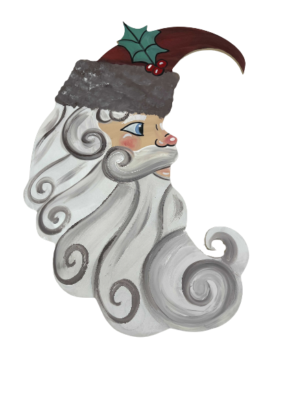 Basic Shape Santa Head MDF Cutout Santa Silhouette Style 5 - Unfinished For DIY