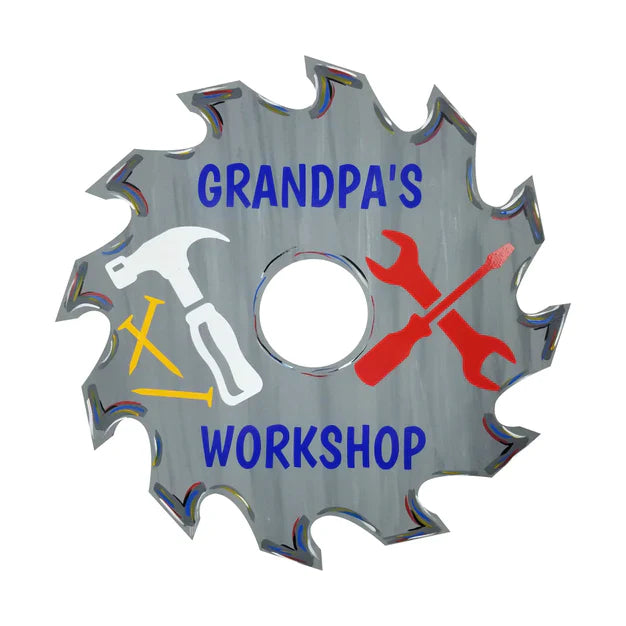 Design By Line Saw Blade MDF Cutout Grandpa's Workshop - Unfinished For DIY