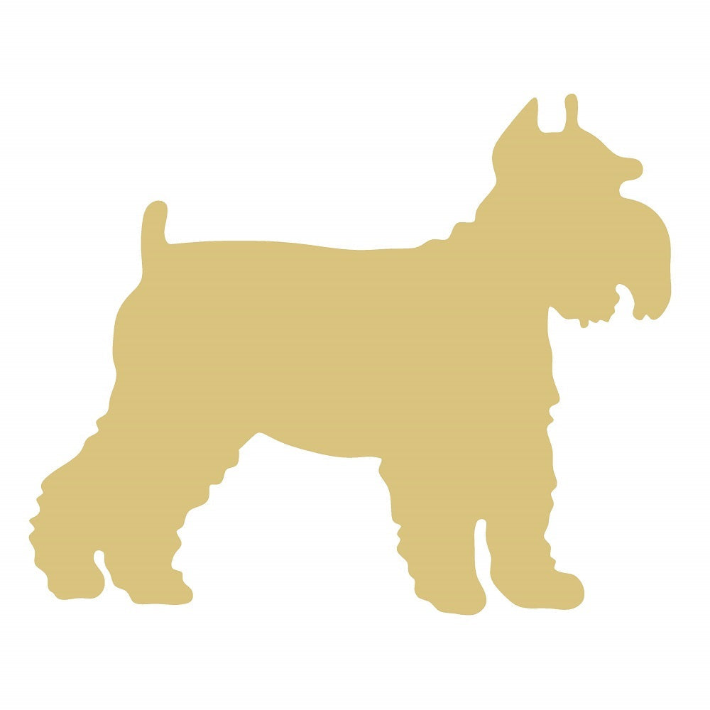 Basic Shape Schnauzer MDF Cutout Dog Silhouette - Unfinished For DIY
