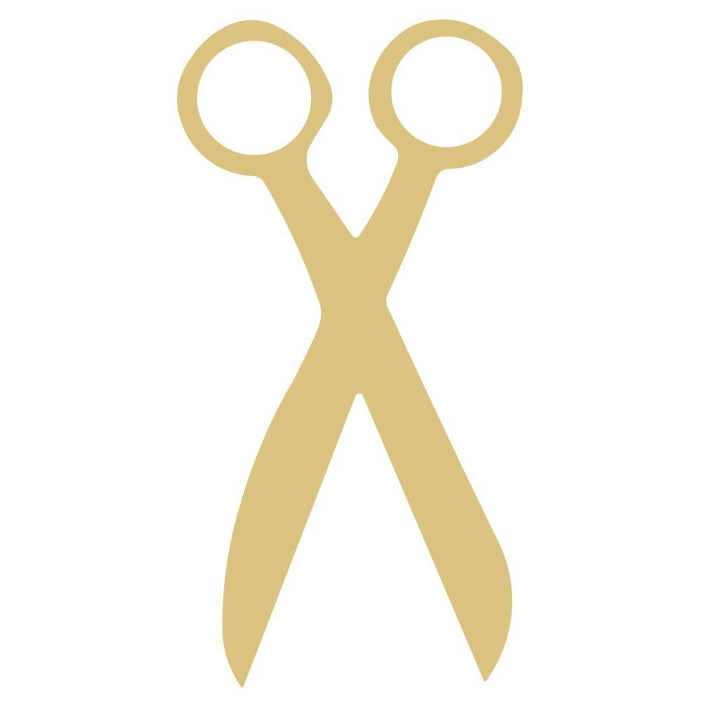 Basic Shape Scissors MDF Cutout Silhouette - Unfinished For DIY
