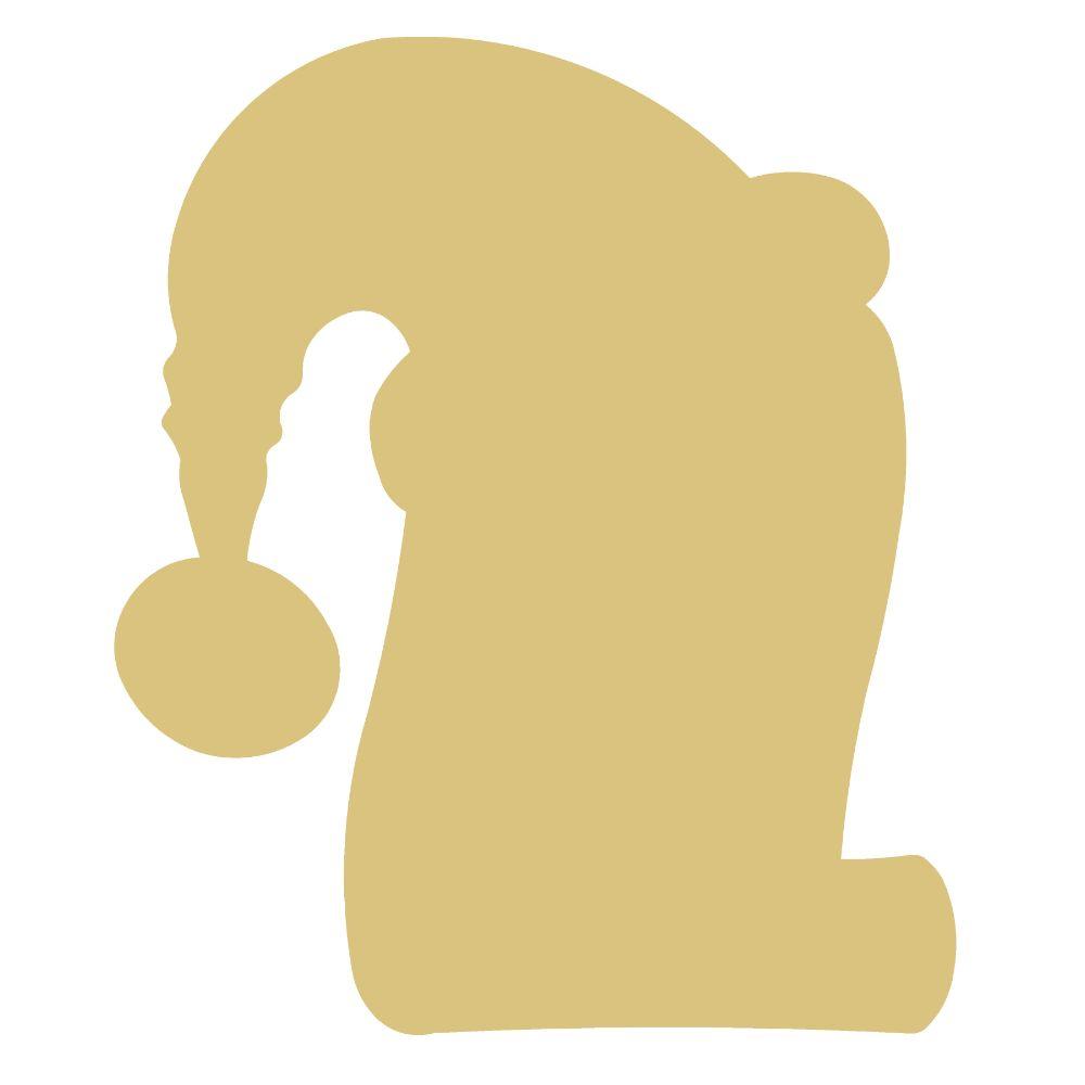 Basic Shape Scroll MDF Cutout Santa Hat - Unfinished For DIY