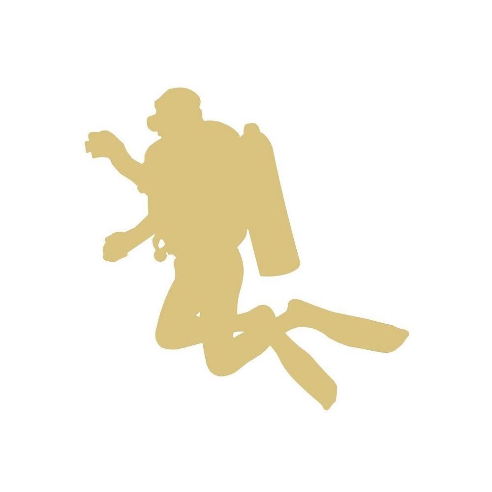 Basic Shape Scuba Diver MDF With Tank Silhouette - Unfinished For DIY