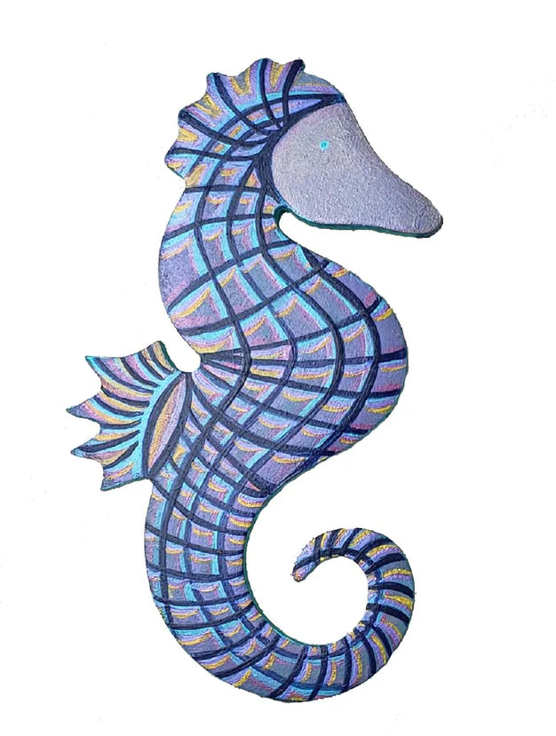Design By Line Seahorse MDF Cutout Dot Motif - Unfinished For DIY