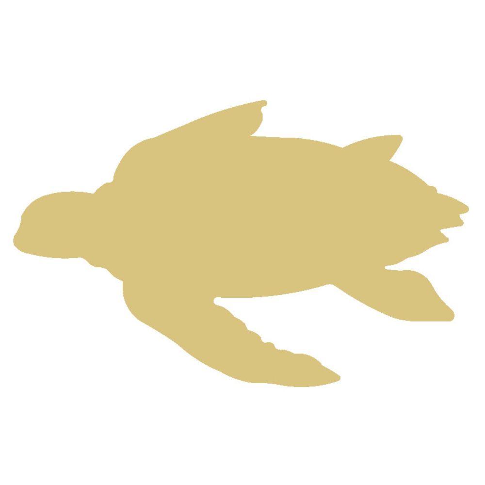 Basic Shape Sea Turtle MDF Cutout Silhouette Style 2 - Unfinished For DIY