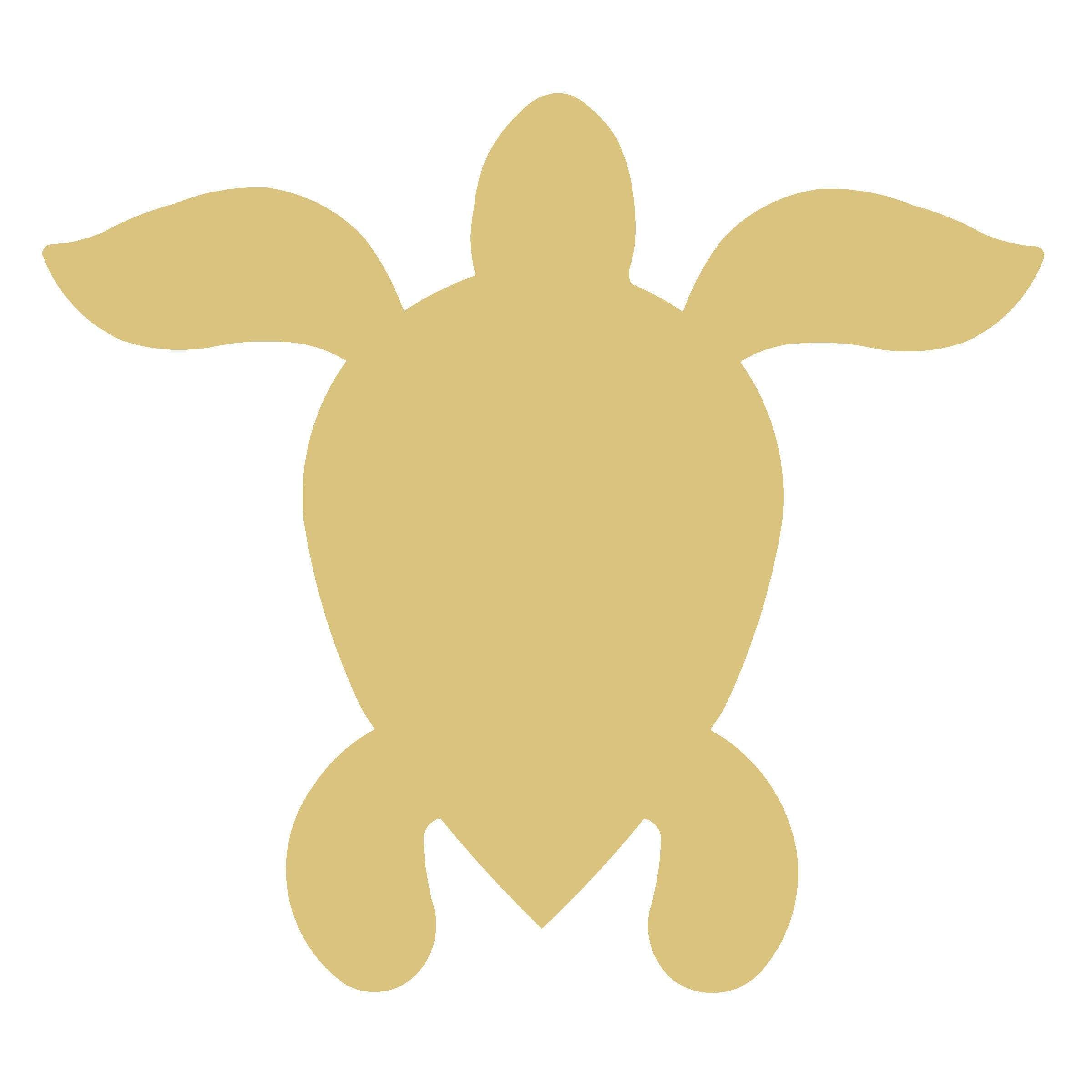 Basic Shape Sea Turtle MDF Cutout Silhouette Style 4 - Unfinished For DIY