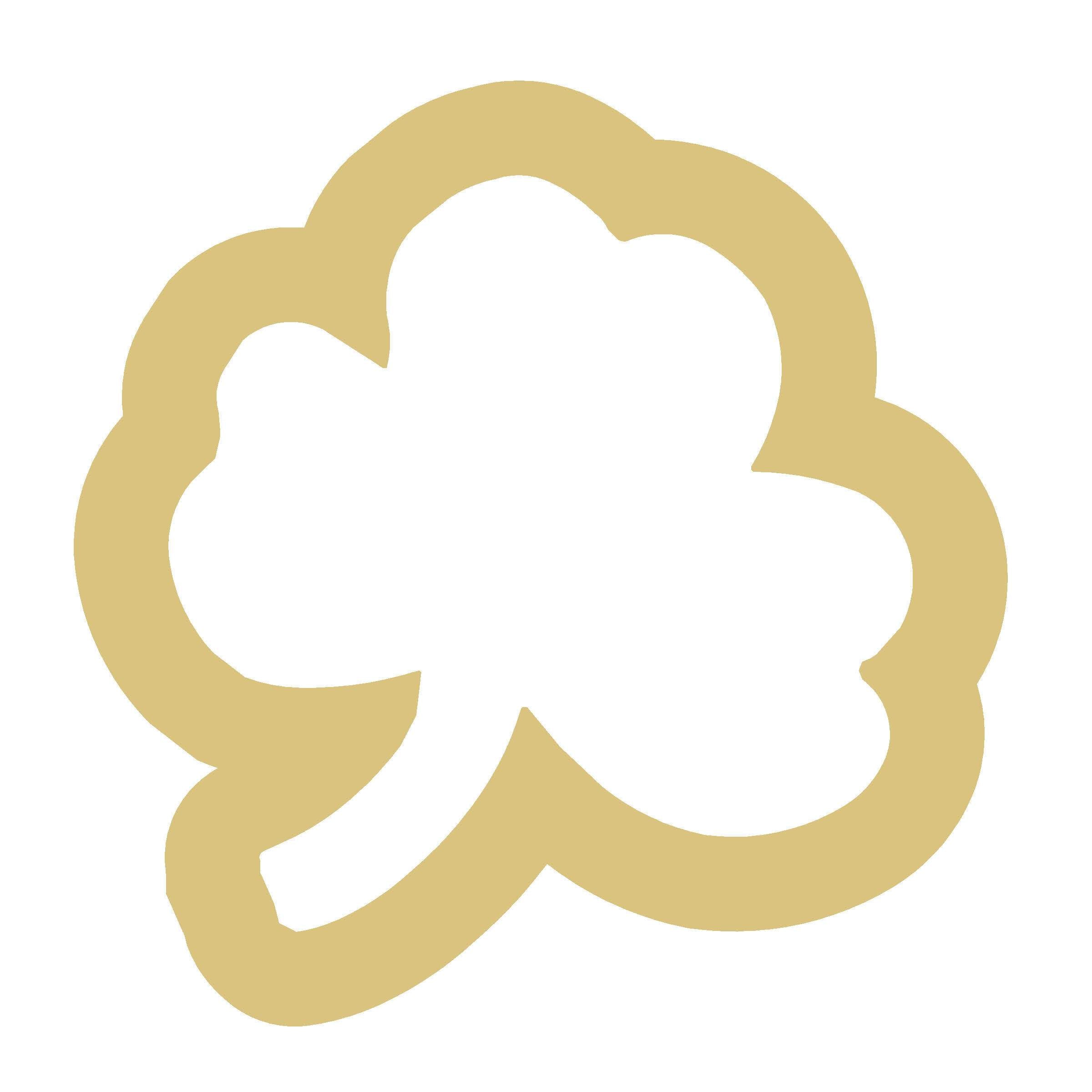 Basic Shape Shamrock MDF Cutout Clover Silhouette Style 2 - Unfinished For DIY