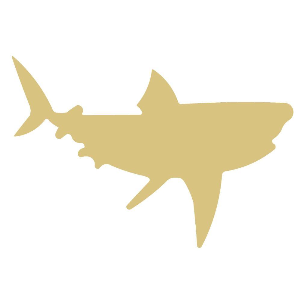 Basic Shape Shark MDF Cutout Silhouette Style 3 - Unfinished For DIY