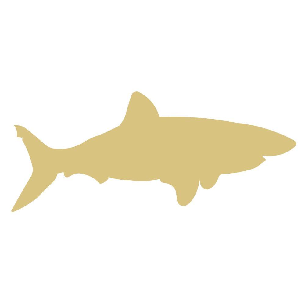 Basic Shape Shark MDF Cutout Silhouette Style 6 - Unfinished For DIY