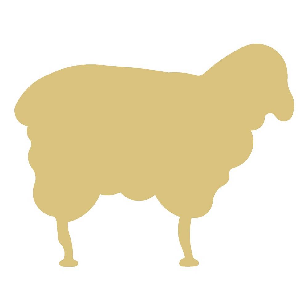 Basic Shape Sheep MDF Cutout Farm Animal Silhouette Style 2 - Unfinished For DIY