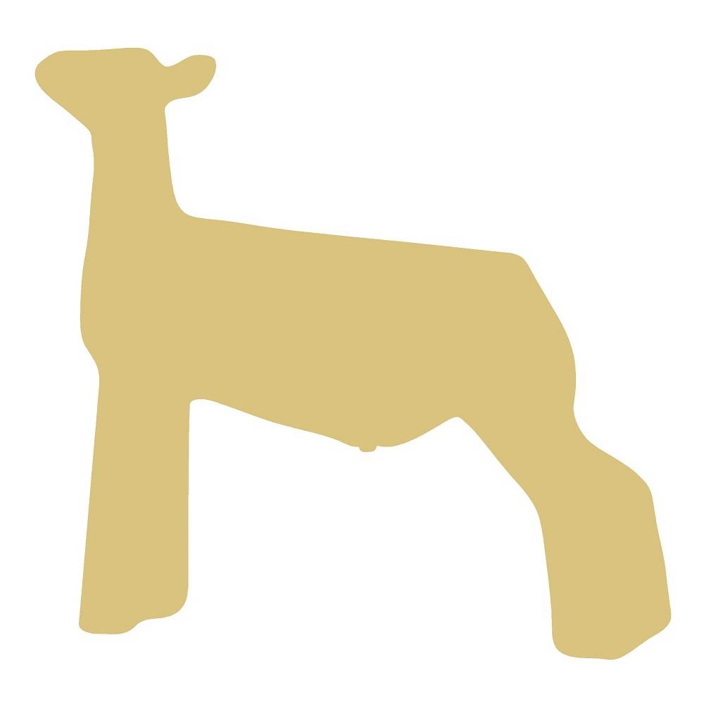 Basic Shape Sheep MDF Cutout Silhouette Style 3 - Unfinished For DIY