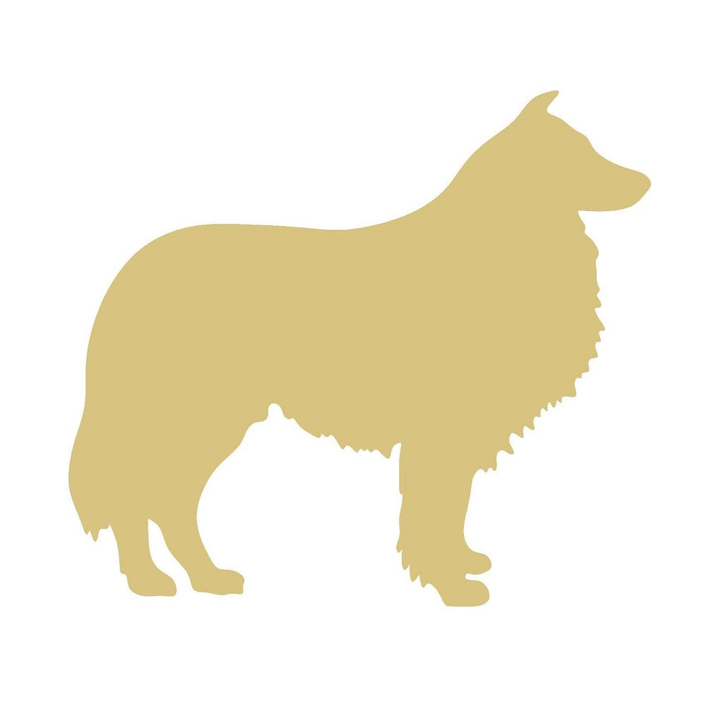 Basic Shape Sheltie MDF Cutout Silhouette - Unfinished For DIY