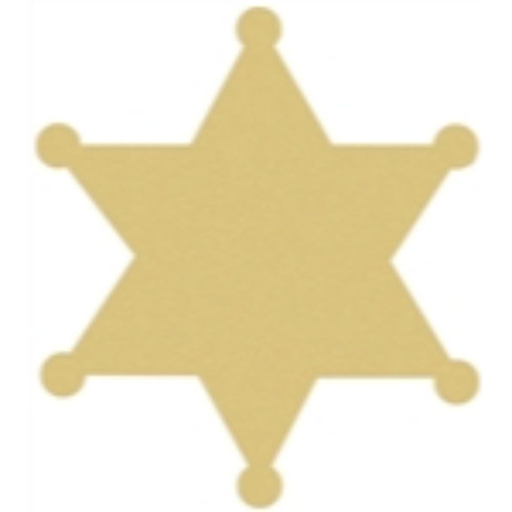 Basic Shape Sheriff Star MDF Cutout - Unfinished For DIY