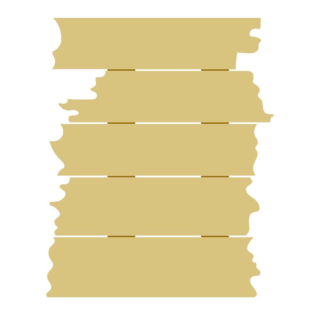 Basic Shape Shiplap Panel MDF Cutout Style 6 - Unfinished For DIY