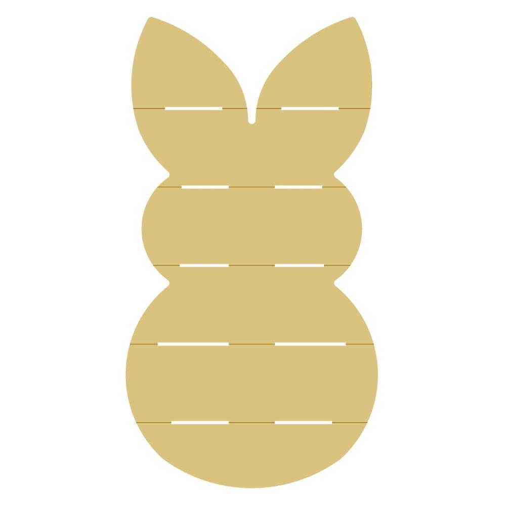 Basic Shape Bunny MDF Cutout Shiplap Silhouette - Unfinished For DIY