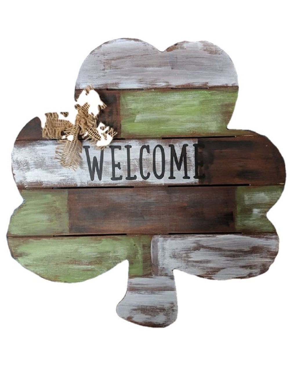 Basic Shape Four Leaf Clover MDF Cutout Shiplap Lines - Unfinished For DIY