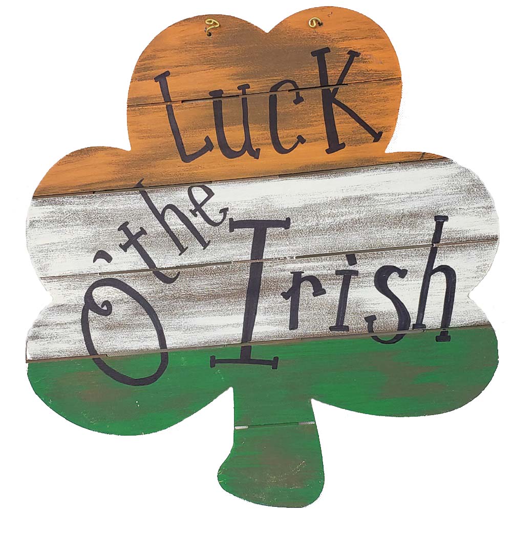 Basic Shape Four Leaf Clover MDF Cutout Shiplap Lines - Unfinished For DIY