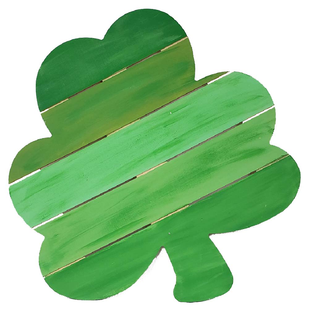 Basic Shape Four Leaf Clover MDF Cutout Shiplap Lines - Unfinished For DIY