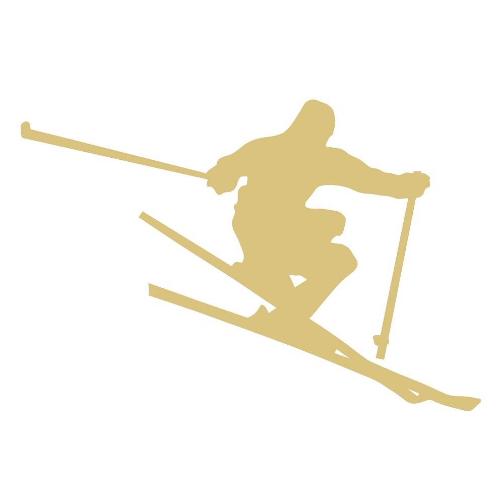 Basic Shape Skier MDF Cutout Silhouette - Unfinished For DIY