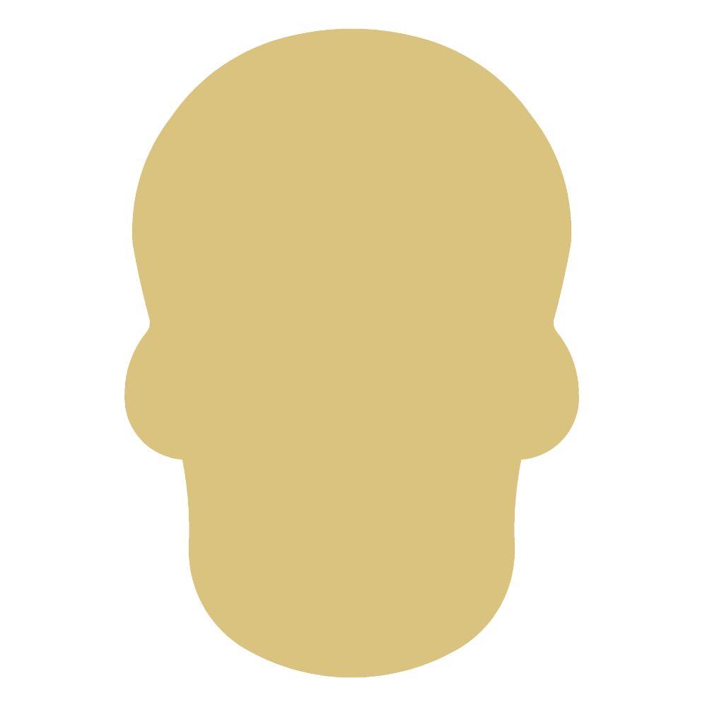 Basic Shape Skull MDF Cutout Halloween Decor Style 4 - Unfinished For DIY