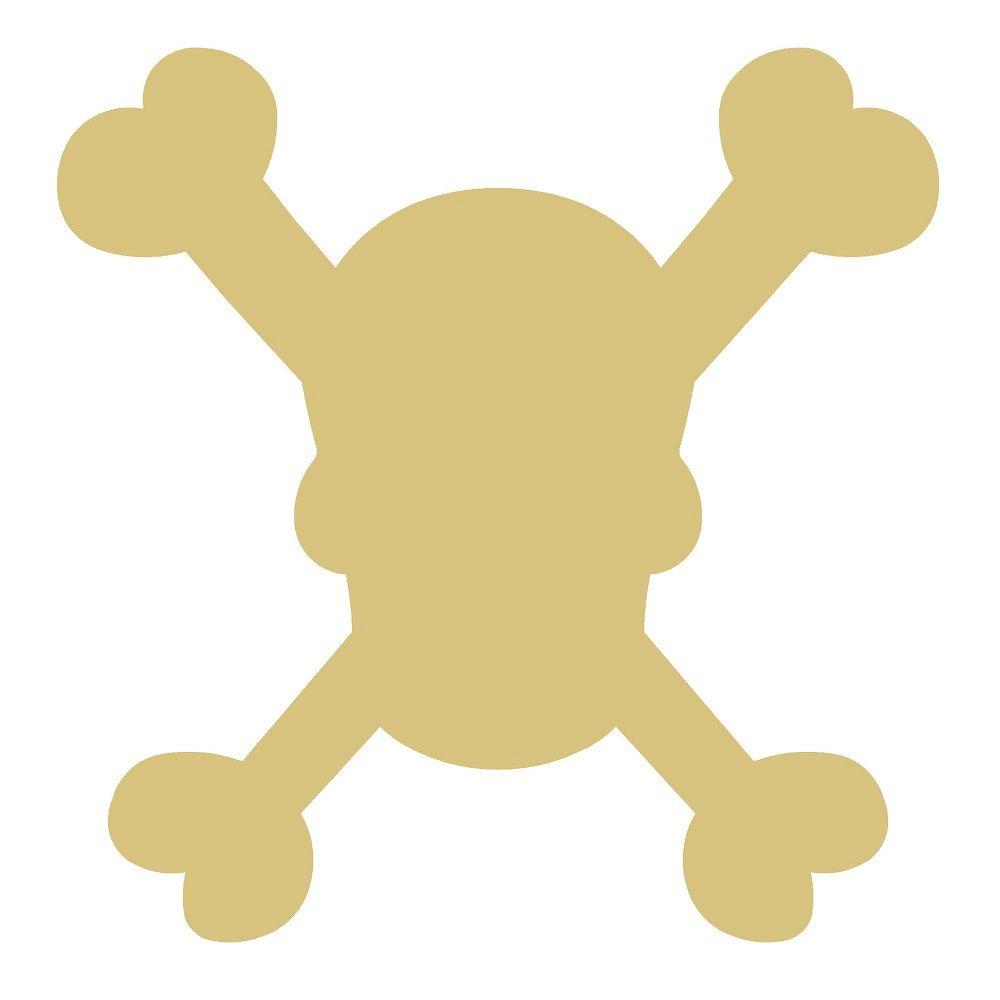 Basic Shape Skull And Crossbones MDF Cutout Pirate Symbol - Unfinished For DIY