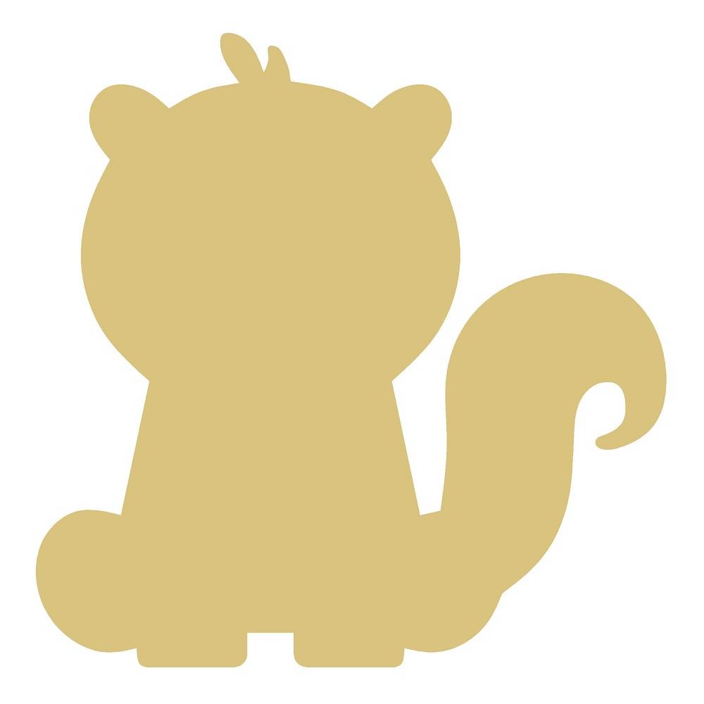 Basic Shape Sitting Skunk MDF Cutout Silhouette - Unfinished For DIY