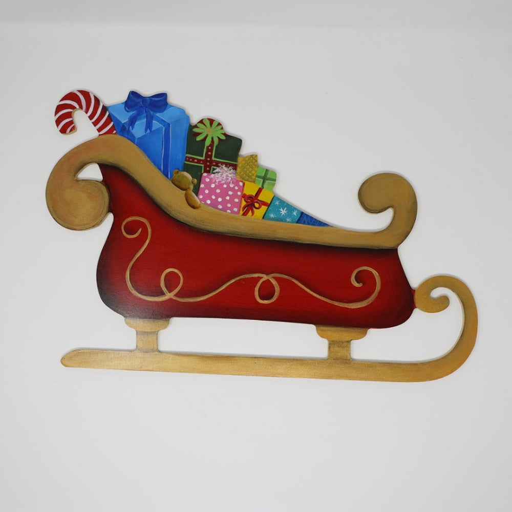 Basic Shape Sleigh MDF Cutout Silhouette - Unfinished For DIY