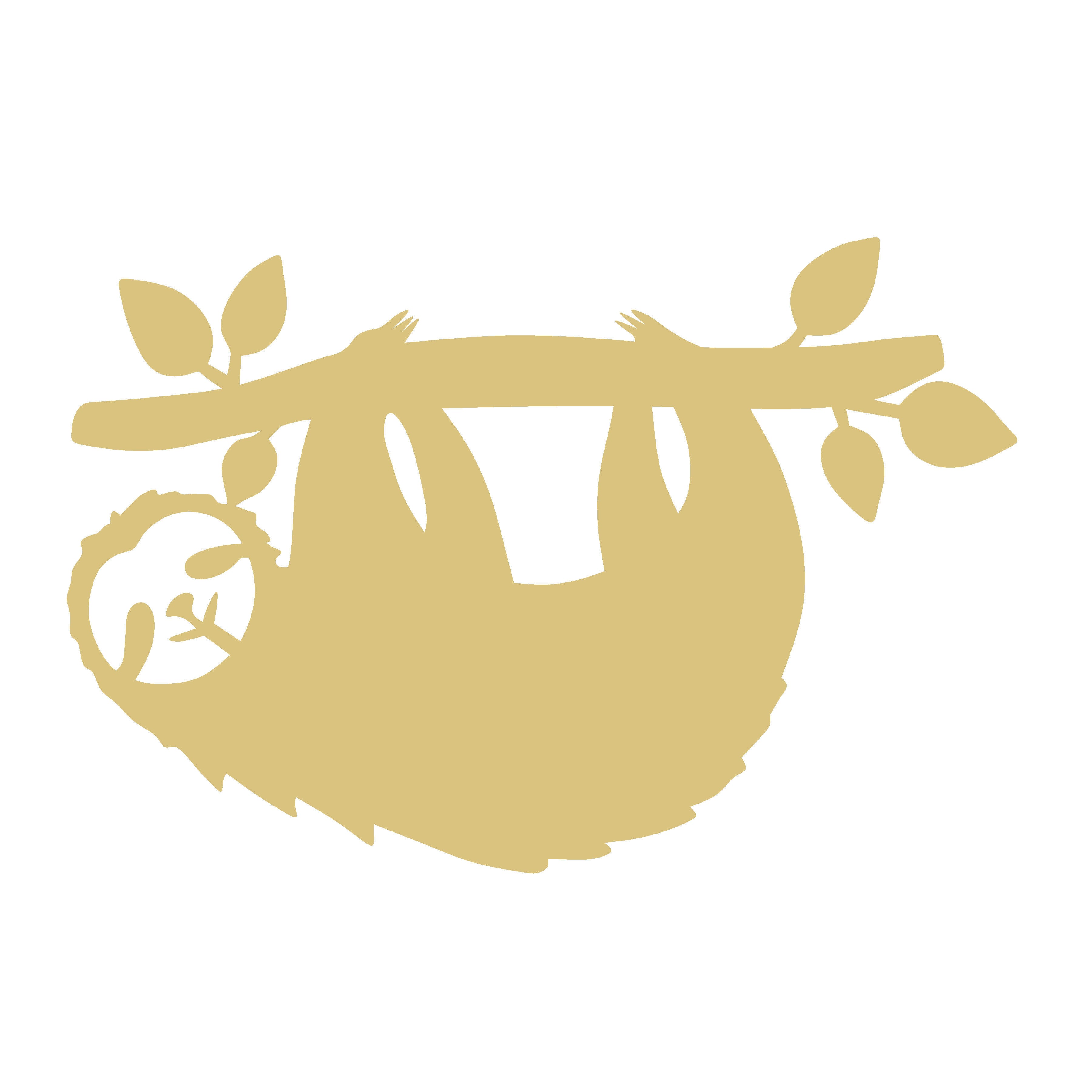 Basic Shape Sloth MDF Cutout Nest Silhouette - Unfinished For DIY