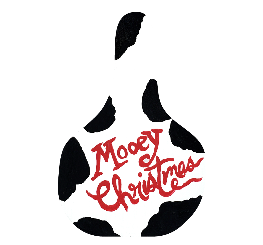 PURVIS FARMS BLACK AND WHITE MOOEY CHRISTMAS COW TAG