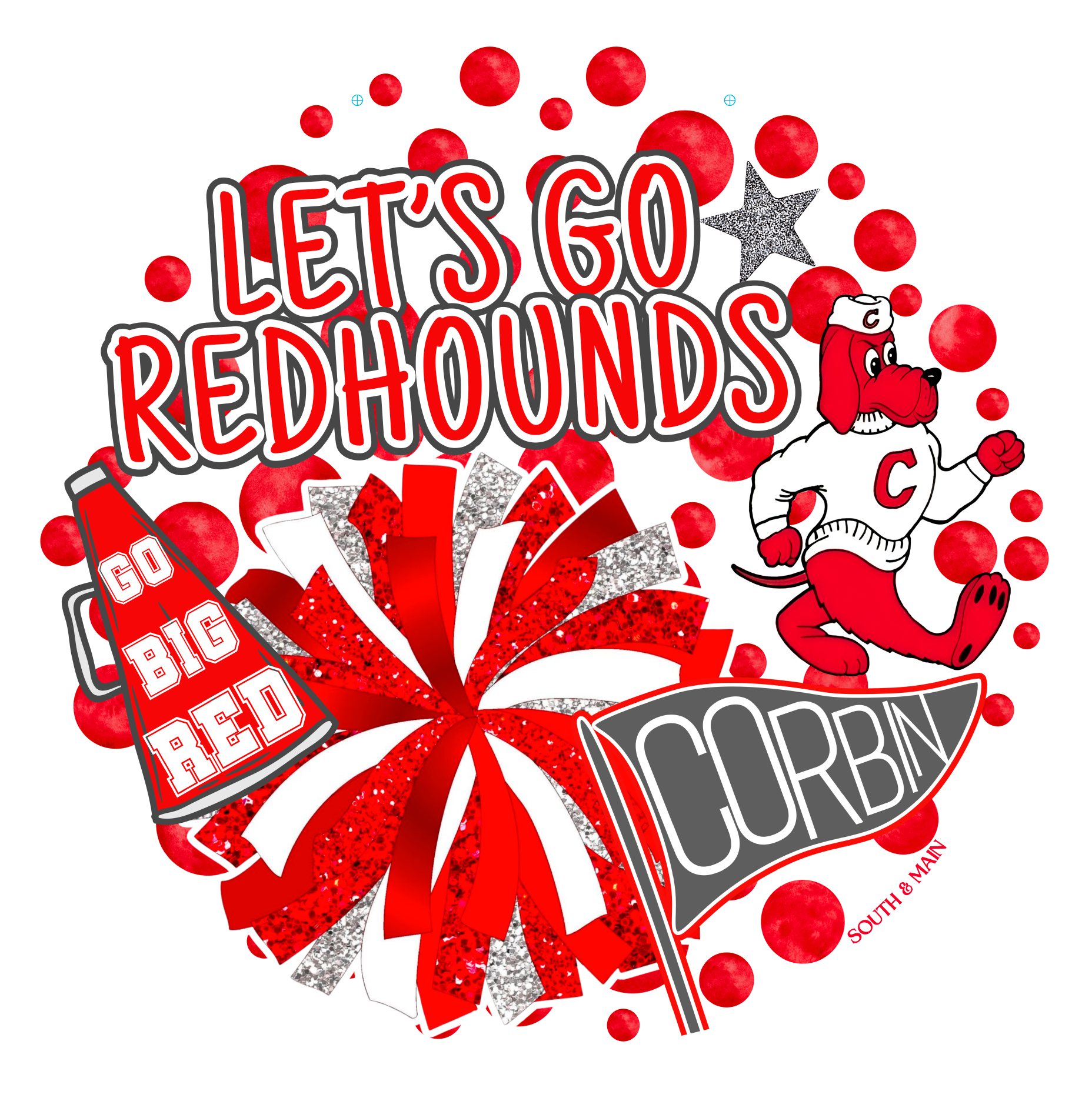 SOUTH AND MAIN BOUTIQUE LETS GO REDHOUNDS CHEER