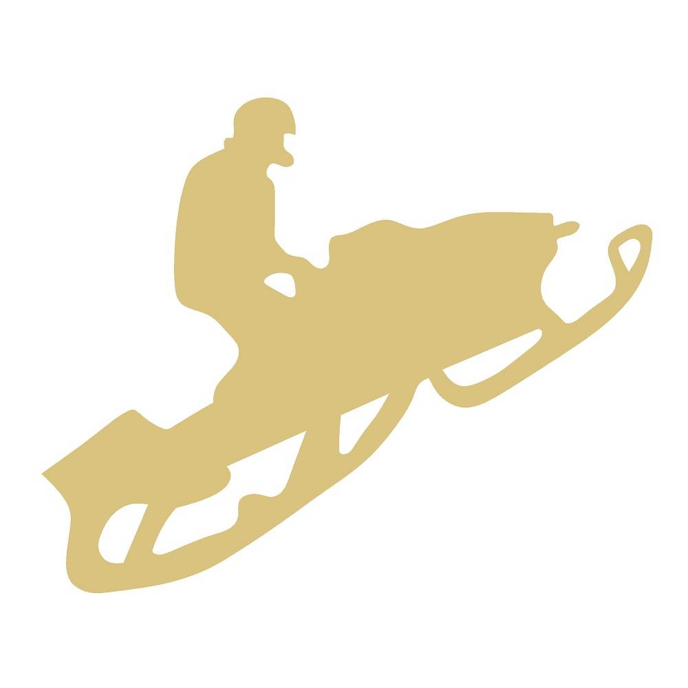 Basic Shape Snowmobile MDF Cutout Rider Silhouette - Unfinished For DIY