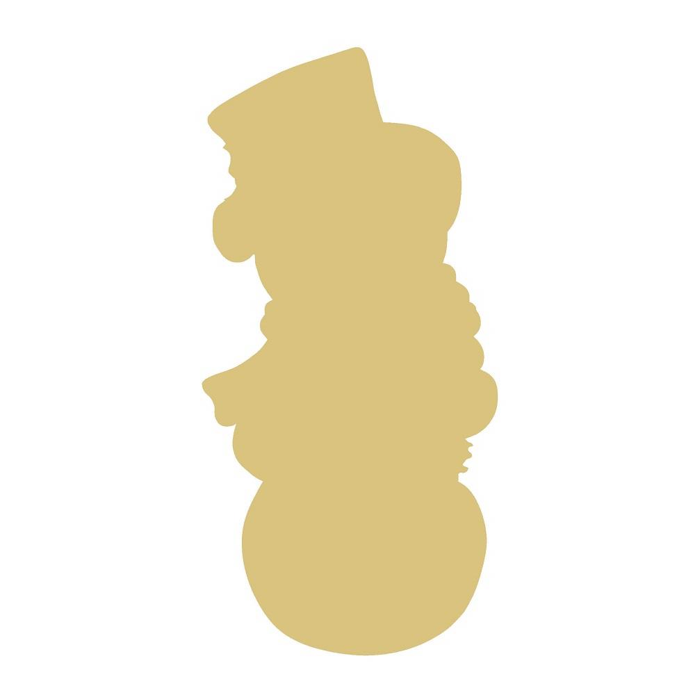 Basic Shape Snowman MDF Cutout Top Hat Silhouette - Unfinished For DIY