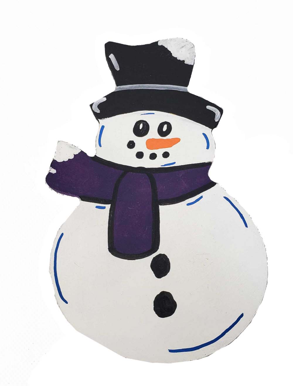 Basic Shape Snowman MDF Cutout Winter Decor Style 2 - Unfinished For DIY