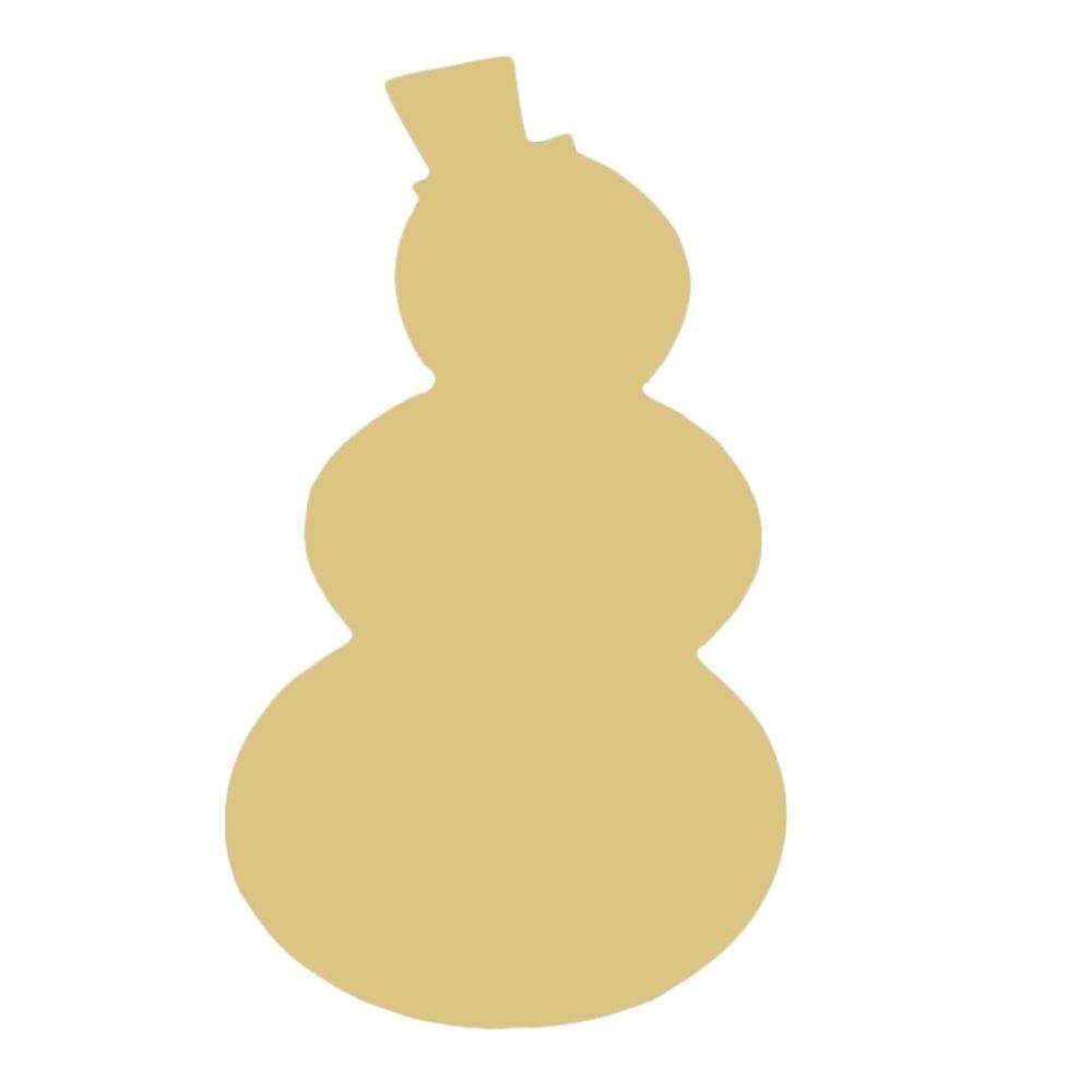 Basic Shape Snowman MDF Cutout Winter Decor Style 3 - Unfinished For DIY