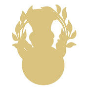 Basic Shape Snowman MDF Cutout Winter Scene Laurel Wreath Silhouette - Unfinished For DIY