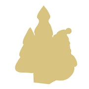 Basic Shape Tree MDF Cutout Christmas Snowman with 2 trees - Unfinished For DIY