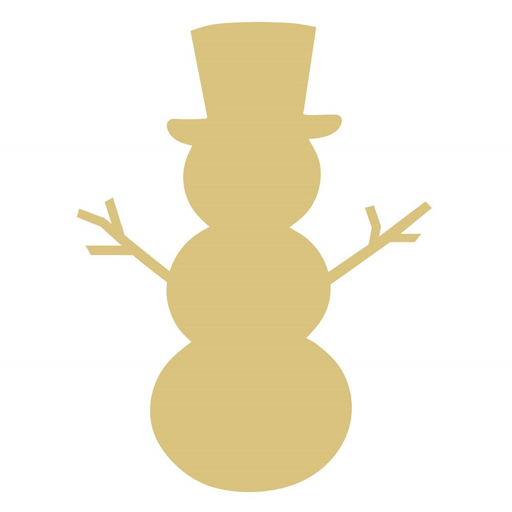 Basic Shape Snowman MDF Cutout Snowman Silhouette - Unfinished For DIY