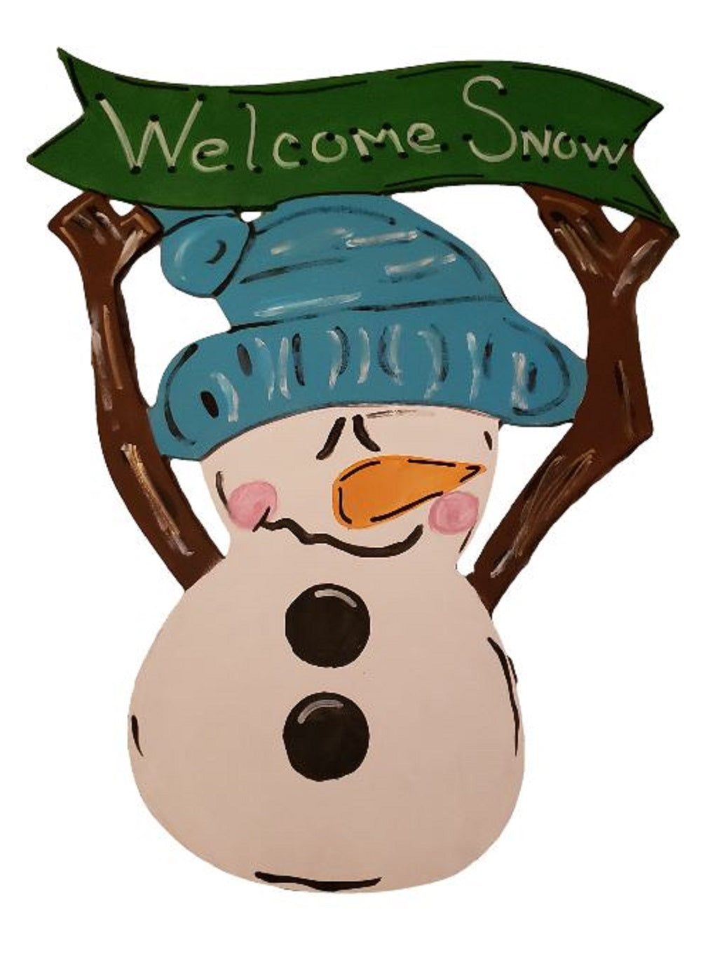 Basic Shape Snowman MDF Cutout Winter Decor Style 8 - Unfinished For DIY