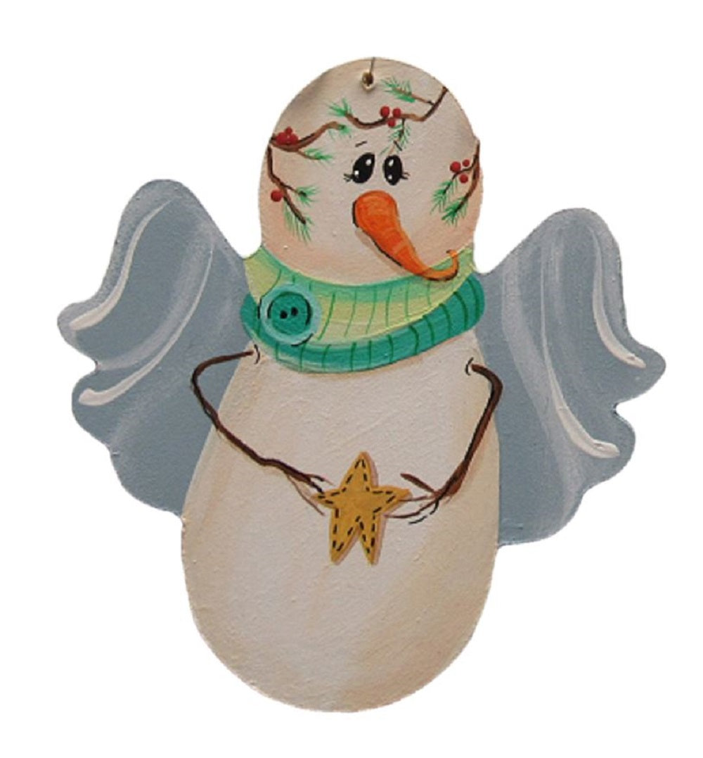Basic Shape Snowman Angel MDF Cutout Silhouette - Unfinished For DIY