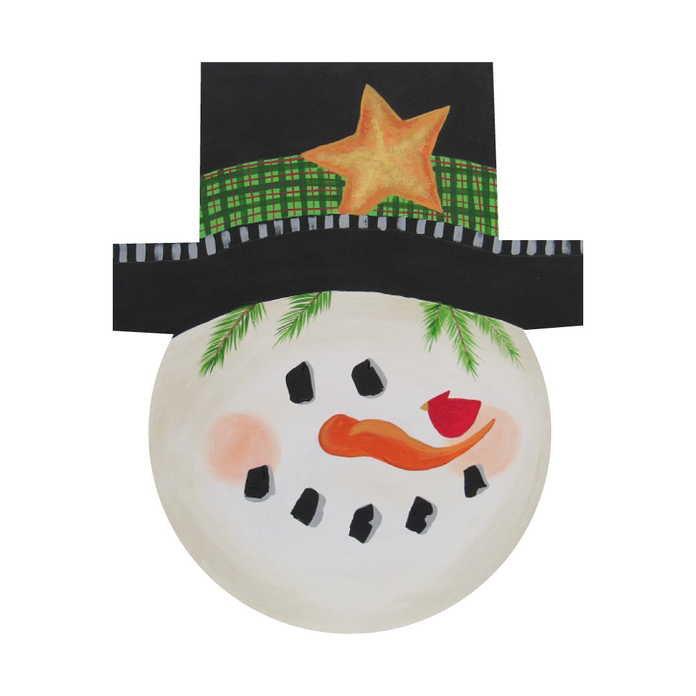 Basic Shape Snowman Head MDF Cutout Winter Decor Style 1 - Unfinished For DIY