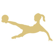 Basic Shape Soccer Player MDF Cutout Silhouette With Ball - Unfinished For DIY
