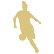Basic Shape Soccer Player Silhouette MDF Cutout Dribbling Ball - Unfinished For DIY