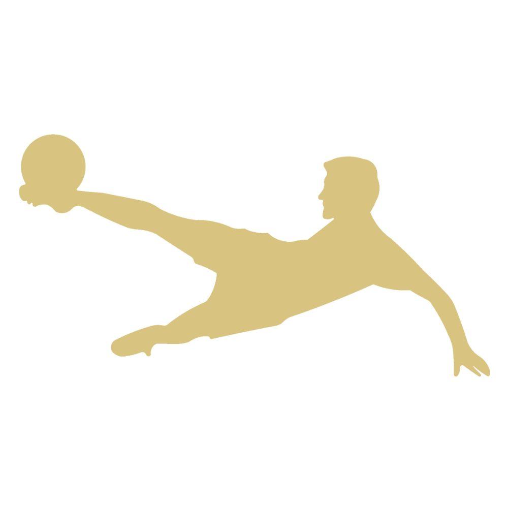 Basic Shape Soccer Player Silhouette MDF Cutout Kicking Ball - Unfinished For DIY