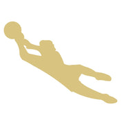 Basic Shape Diving Soccer Player MDF Cutout Goalkeeper Silhouette - Unfinished For DIY