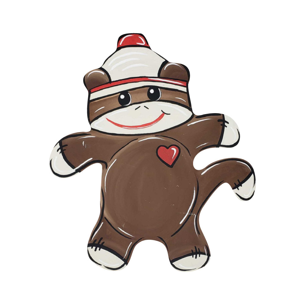Basic Shape Sock Monkey MDF Cutout Silhouette - Unfinished For DIY