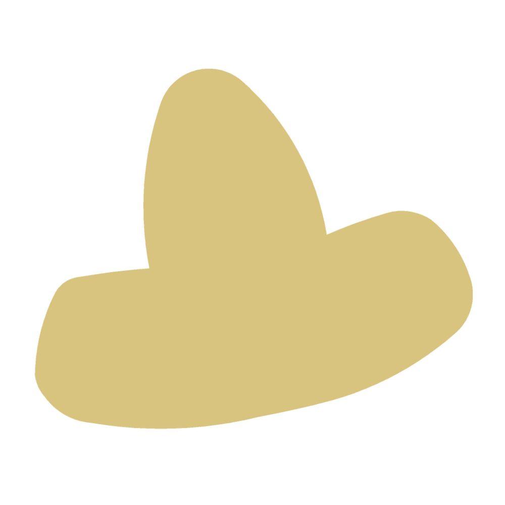 Basic Shape Sombrero MDF Cutout Silhouette Style 2 - Unfinished For DIY