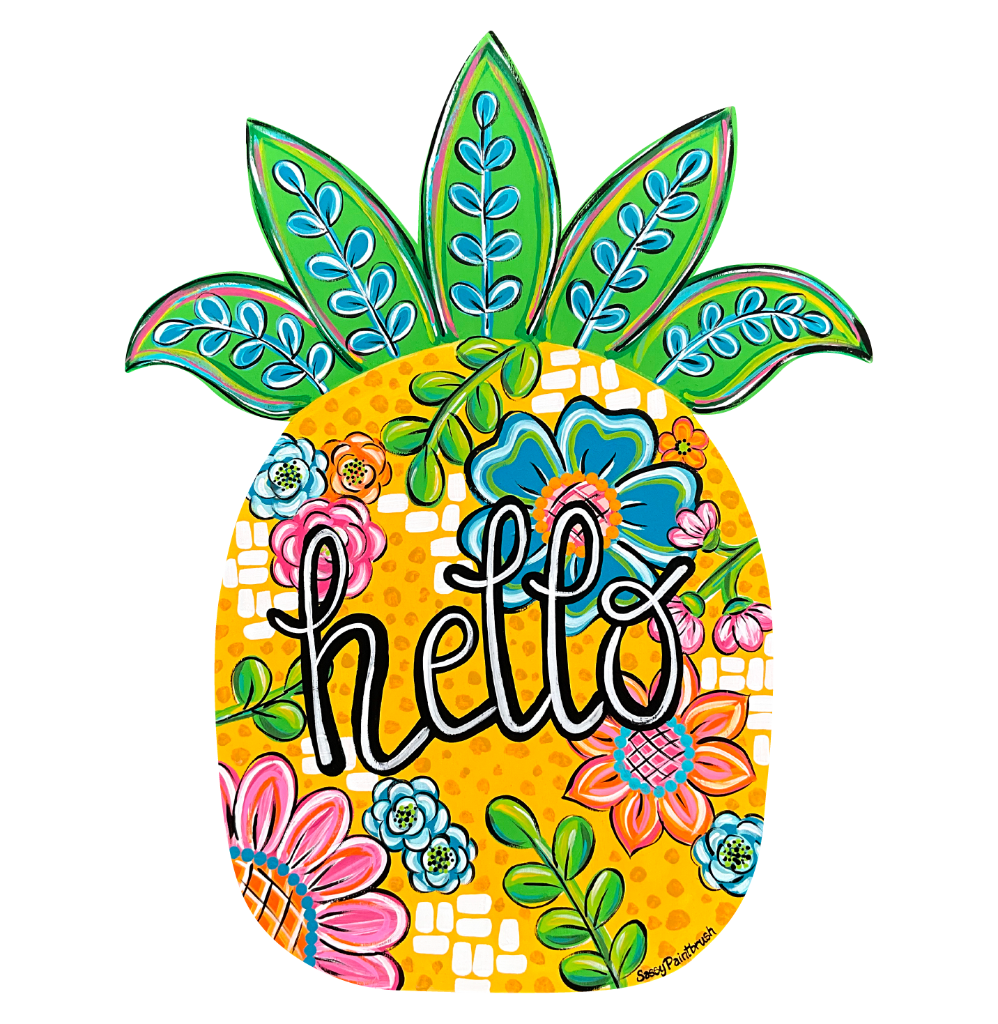 SASSY PAINTBRUSH HELLO PINEAPPLE