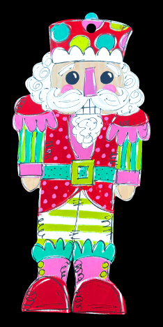 Stacey Phillips COLORFUL NUTCRACKER RED PINK GREEN TEAL BLUE