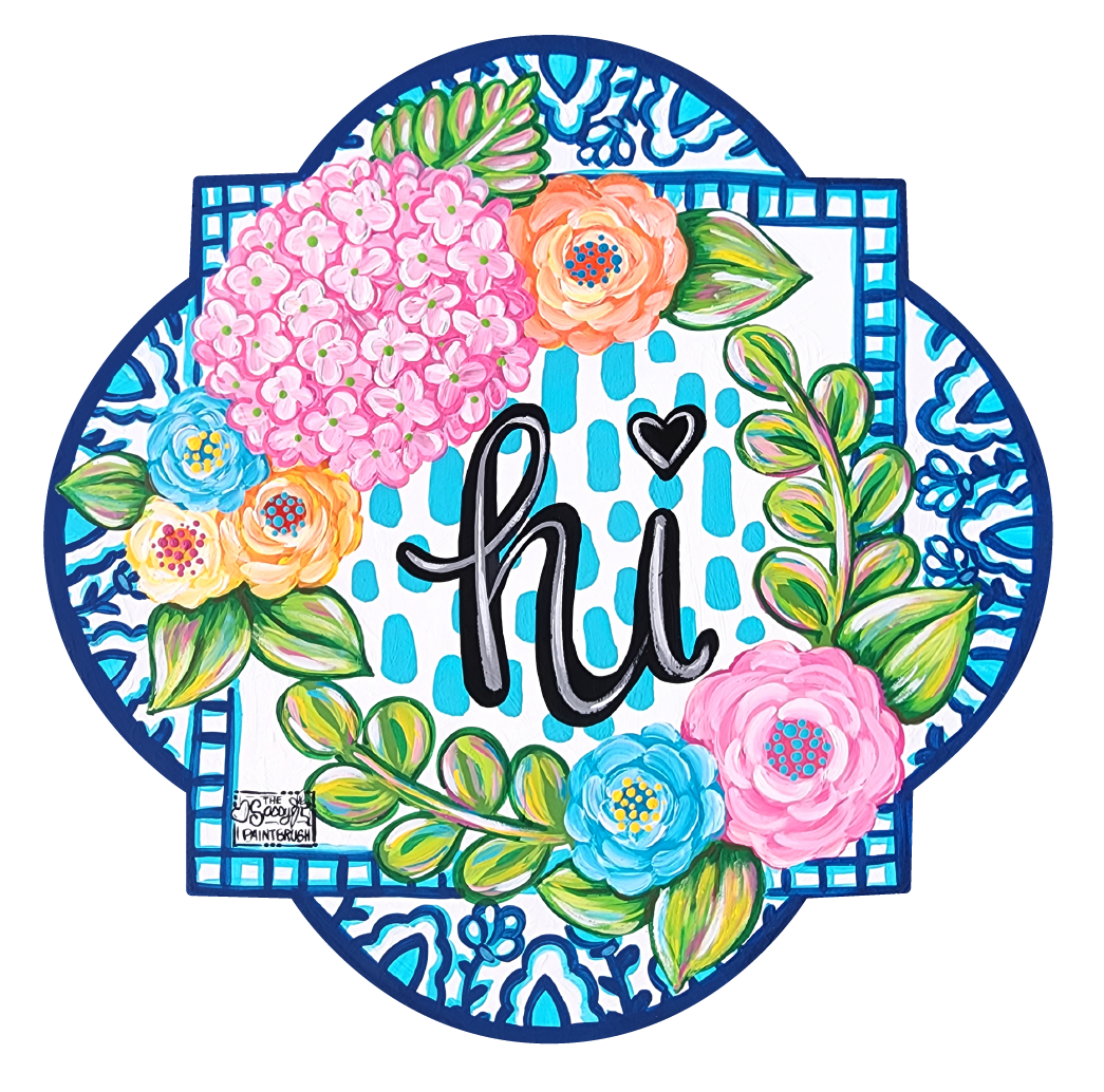 SASSY PAINTBRUSH FLORAL HI PLAQUE