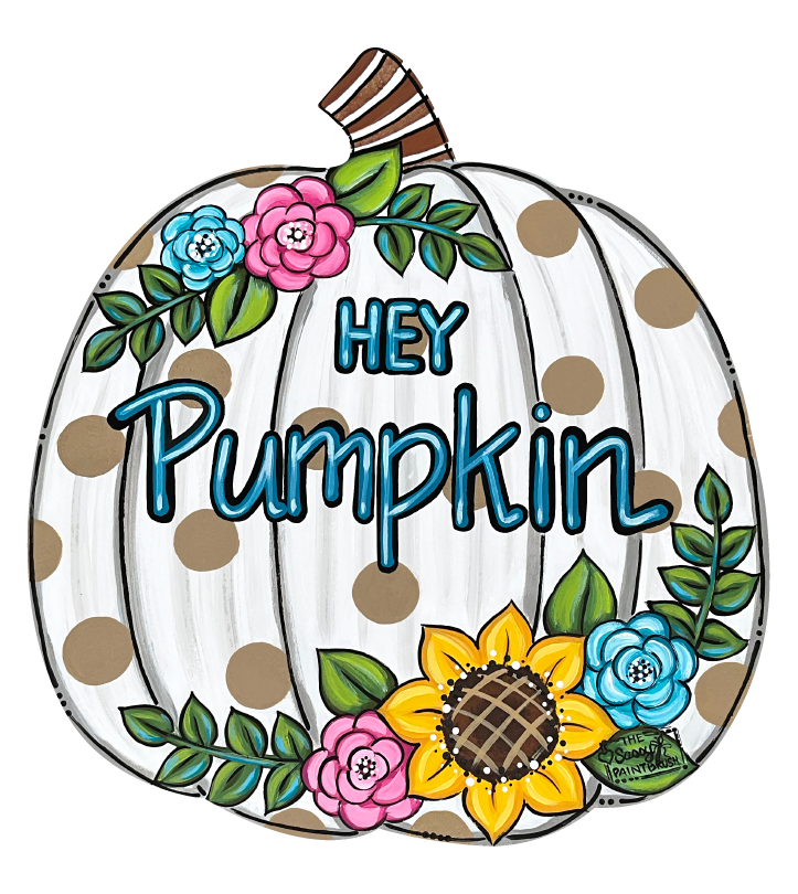 SASSY PAINTBRUSH HEY PUMPKIN WITH SUNFLOWER
